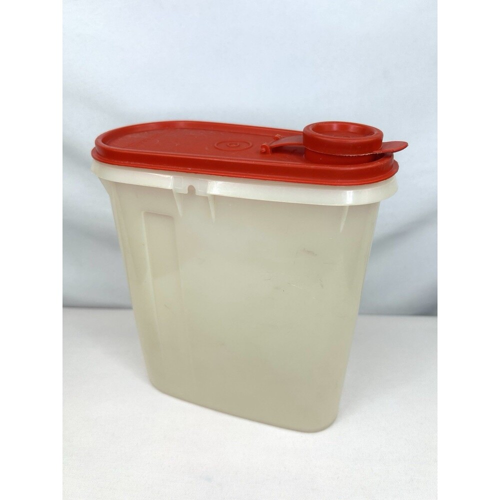 Tupperware Store-n-Pour Beverage Buddy Container 587-2 Clear with Red Lid